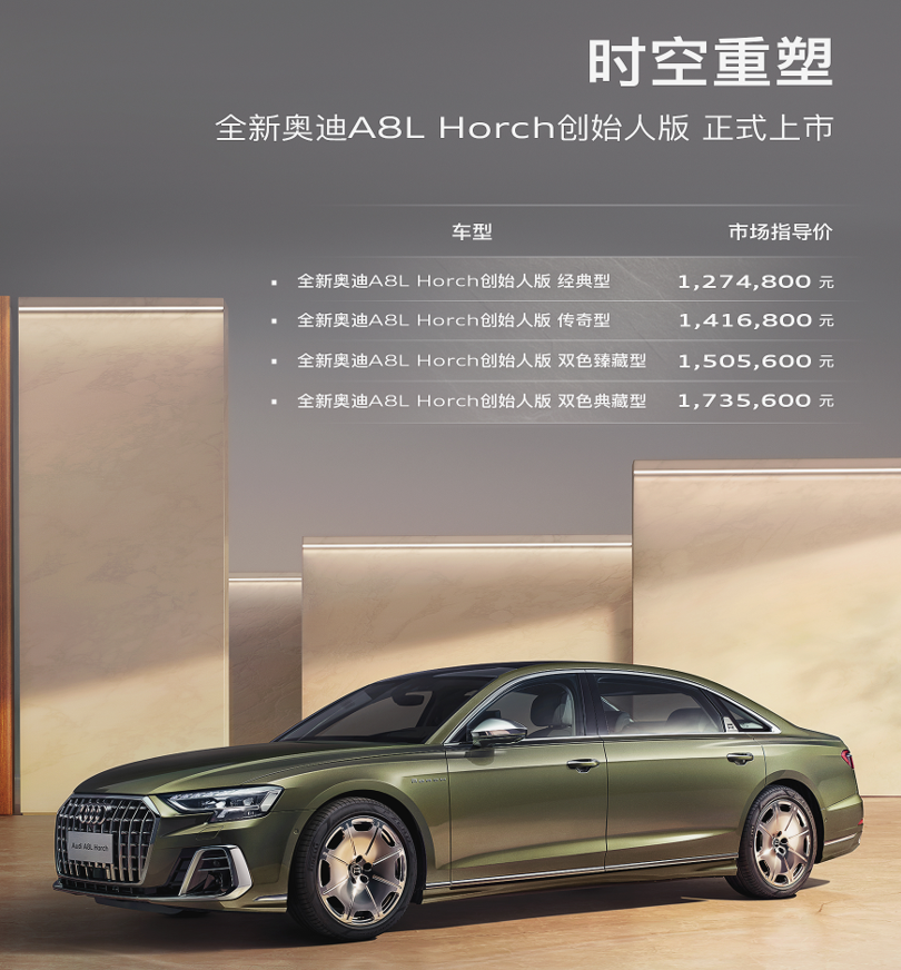 奥迪A8L Horch 创始人版: 打破“天花板”，成为豪华车市的赢家